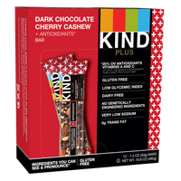 KIND Plus Dark Chocolate Cherry Cashew + Antioxidants Snack Bar, 1.4 oz (Pack of 12)