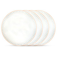 Cheeky® Ojai Coupe Porcelain Dinner Plates Gray & Peach - Set of 4