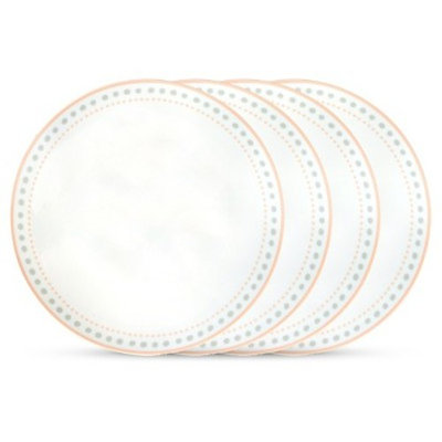 Cheeky® Ojai Coupe Porcelain Dinner Plates Gray & Peach - Set of 4