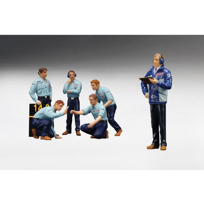 True Scale Miniatures 12AC12 F1 Pit Crew Figures Team Tyrrell 1976 Set of 6 Piece 1-18