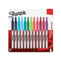 Sharpie Retractable Permanent Markers, Fine Point, Assorted Colors, 12-Count, Case of 6 Sets