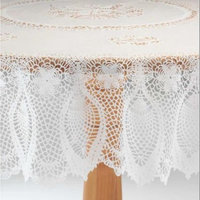 Miles Kimball White Vinyl Lace Tablecloth - 54