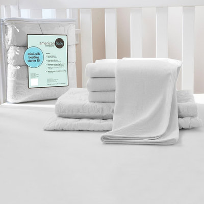 TL Care 6-Piece Mini-Crib Starter Kit in White