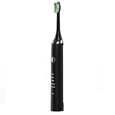 TDH Sonic Electric Rechargeable Toothbrush,Intelligent Waterproof Electric Tooth Brush with 2 Super Soft Sensitive Brush Heads, 5 Clean Modes,Charge 6 Hours Can Last Up to Use 100 Days