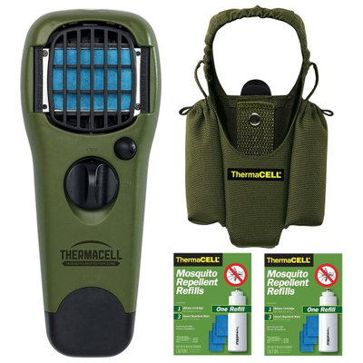 Thermacell Camper's Kit: Mosquito Repellent Appliance Olive Holster 2 Refills