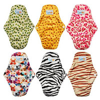 Love My Antibacterial Bamboo fiber Mama Cloth/ Menstrual Pads/ Reusable/ Panty Liners - 6pcs pack