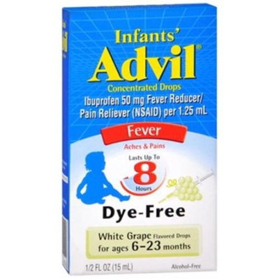 Advil Infants Fever Concentrated Drops White Grape Flavored, 0.5 oz (Pack of 3)