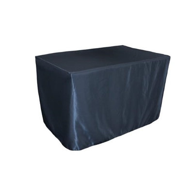 LA Linen TCbridal-fit-48x24x30-NavyB72 Fitted Bridal Satin Tablecloth Navy - 48 x 24 x 30 in.