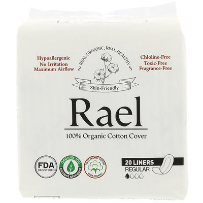 Rael, Organic Panty Liners, Regular, 20 Liners