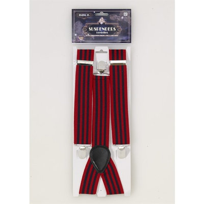 Roaring 20s Red & Blue Striped Suspenders