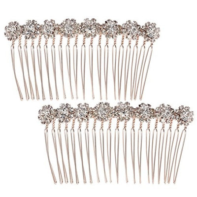 Frcolor 8-Flower Hairpin Combs Crystal Rhinestone Bridal Hair Pins Hair Clips Women Wedding Headpiece for Bride Bridesmaids