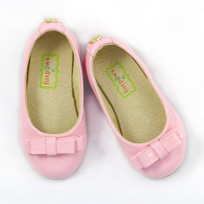 Foxpaws Pink Bow Leather Toddler Girl Flats Shoe 6-10