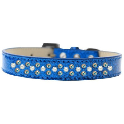 Mirage 616-13 BL-20 Sprinkles Ice Cream Dog Collar Pearl/AB Crystals Blue -20