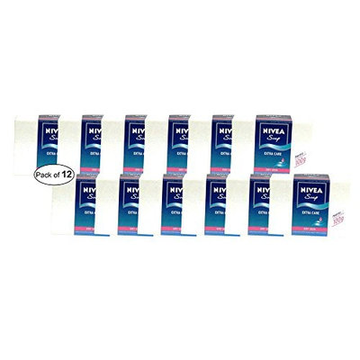 Nivea Bar Soap Extra Care For Dry Skin(100g Approx.) (Pack of 12)