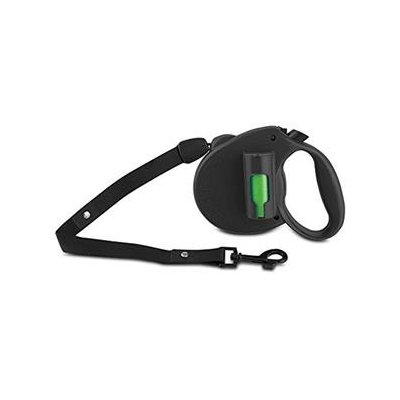 Ec Solutions Paw Bio Retractable Leash With Green Pick-Up Bags, Black