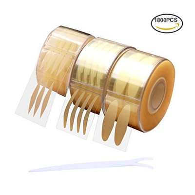 Pretty See Invisible Eyelid Tapes Natural Breathable Eyelid Stickers with 3 Different Shapes, 1800 Pcs