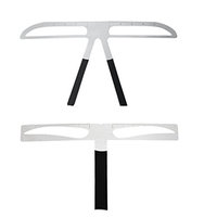 Fityle Pack of 2 Metal T-Shaped Straight Eyebrows Stencil Caliper Positioning Makeup Permanent Eyebrow Balance Ruler