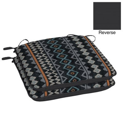 Arden Companies Better Homes and Gardens Outdoor Patio Universal Seat Pad, Set of Two, Jakarta Ikat