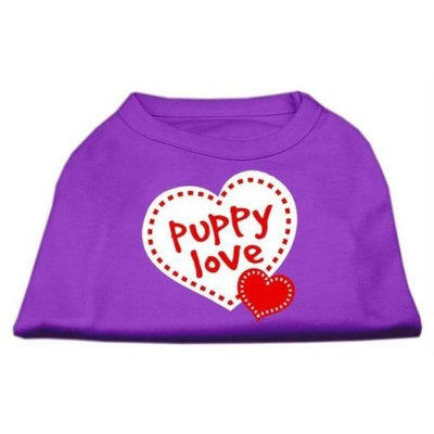 Mirage Pet Products 10-Inch Puppy Love Screen Print Shirt for Pets, Small, Purple