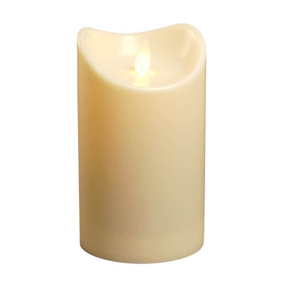 Lumabase Action Flame Flameless Pillar Candle, 5
