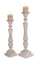 Uma Wood Candle Hldr S/2 23, 19h