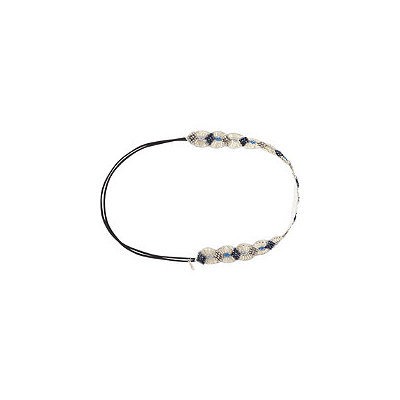 Pink Pewter Blue Oval Head Wrap
