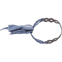 Pink Pewter Grey Ribbon Head Wrap