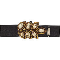 Pink Pewter Gold Leaf Elastic