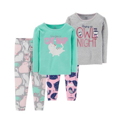 William Carter Company Child of Mine by Carter's Baby Toddler Girl Cotton Pajamas 4pc Set
