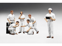 True Scale Miniatures 12AC10 F1 Pit Crew Figures Classic Style Blank White Set of 6 Piece 1-18