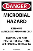 National Marker DANGER, MICROBIAL HAZARD. . , 17X11, PAPER, 100/PK (200 Pack)
