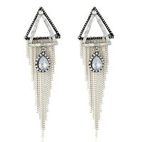 Missgrace Women White Vintage Bohemia Earring Handmade Tassel Cocktail Earring Carnival Jewelry Women Dangle Halloween Women Jewelry Bridesmaid Gift