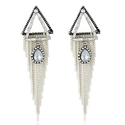Missgrace Women White Vintage Bohemia Earring Handmade Tassel Cocktail Earring Carnival Jewelry Women Dangle Halloween Women Jewelry Bridesmaid Gift