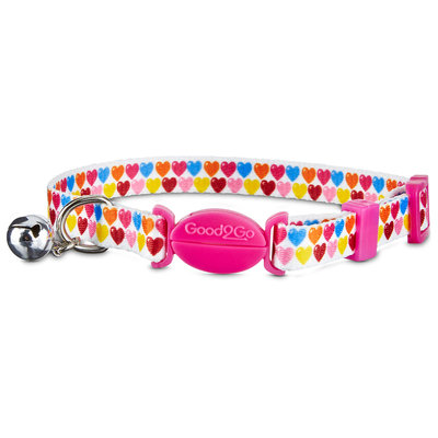 Good2Go Multicolor Heart Breakaway Cat Collar, For Necks 8