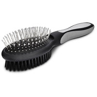 Well & Good Black Combo Pin and Bristle Dog Brush, Small