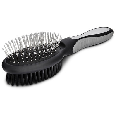 Well & Good Black Combo Pin and Bristle Dog Brush, Small