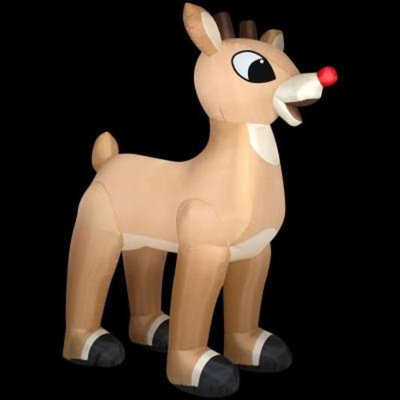 Rudolph 53.15 in. D x 99.21 in. W x 120.08 in. H Inflatable Standing Rudolph
