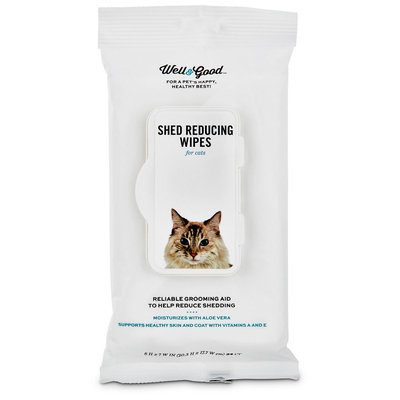 Well & Good Shed Reducing Cat Wipes, Pack of 24 wipes