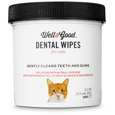 Well & Good Cat Dental Wipes, Pack of 100 wipes