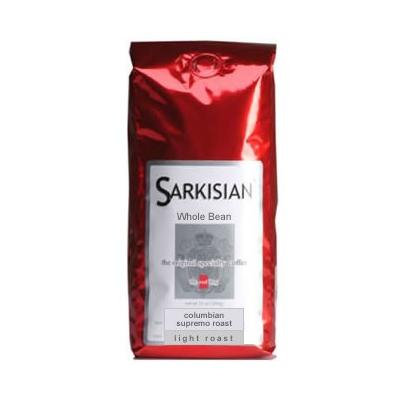 Sarkisian Specialty Gourmet Coffee - 12 Oz - Whole Bean Colombian Supremo - Light, Mild and Smooth Special Roast - Arabica Beans