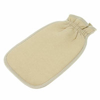 D DOLITY Beauty Skin Exfoliating Mitt Bath Towel Gloves Strong Scrub Wash Clothes Massage Sponge with Hanging Loop for Men Women Kids - Khaki