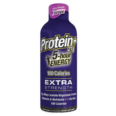 5-hour ENERGY Extra Protein Strength Grape Energy Drink 6 oz Plastic Bottles - Pack of 6