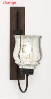 Uma Enterprises Benzara Metal And Wood Candle Sconce With Sturdy Construction