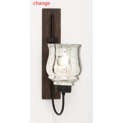 Uma Enterprises Benzara Metal And Wood Candle Sconce With Sturdy Construction