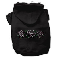 Mirage Pet Products 54-79 BK Tropical Flowers Rhinestone Black Hoodie, X-Large