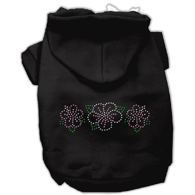 Mirage Pet Products 54-79 BK Tropical Flowers Rhinestone Black Hoodie, X-Large