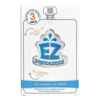 EZ Squeezees Refillable Food Pouches,sold in pack of 3. 3 pouches each, 6.5 fl oz