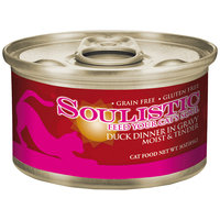 Soulistic Moist & Tender Duck Dinner Adult Canned Cat Food in Gravy, 3 oz, Case of 12