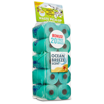 Bags on Board Waste Pick-Up Refill Bags - Turquoise - Scented