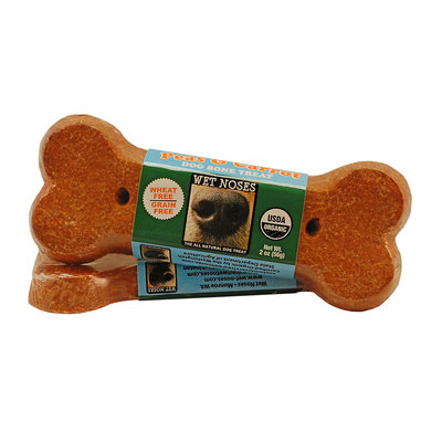Wet Noses Grain Free Peas & Carrots Bone Dog Treat, 2oz